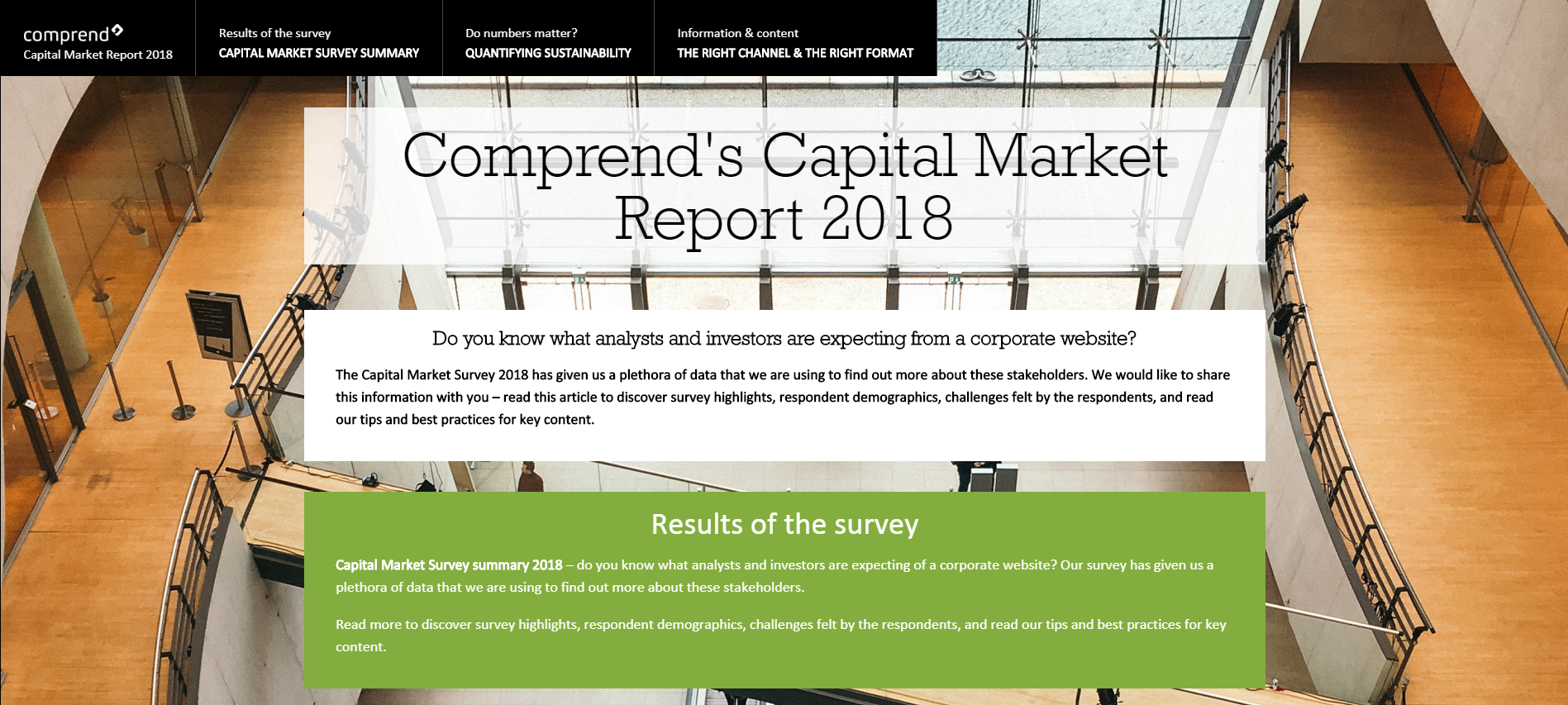 Screenshot of the Capital Market Report 2018