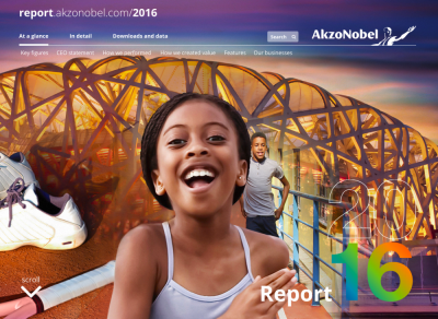 Screenshot of AkzoNobel's annual report 2016
