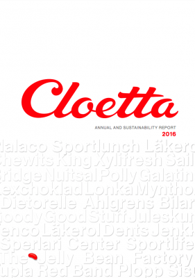 Screenshot of Cloetta's annual report 2016