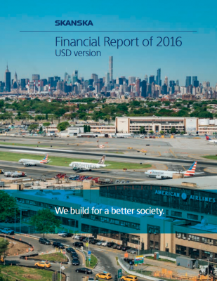 Screenshot of Skanska's annual report 2016