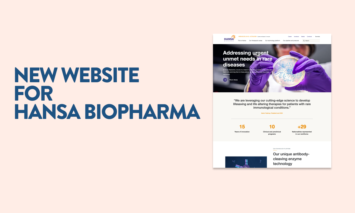 New website for Hansa Biopharma