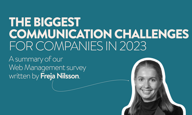 Image with text "The biggest communication challenges for companies in 2023"