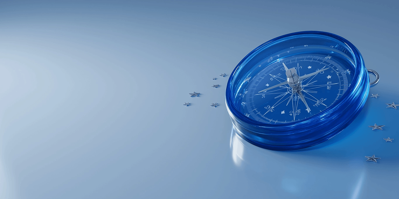 a blue compass