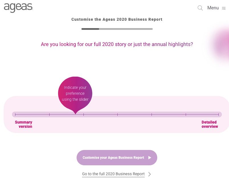 Screenshot of Ageas annual report