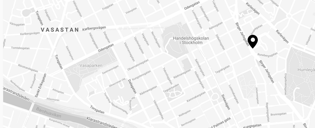 Map of Stockholm with Birger Jarlsgatan 57 B pinned